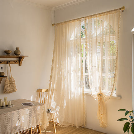 Houtkleur Kant Sitkamer Slaapkamer Vensterskerm