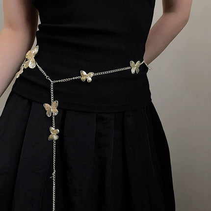 Goue Skoenlapper Middelketting Alles-pas Eenvoudige Belt Retro-styl