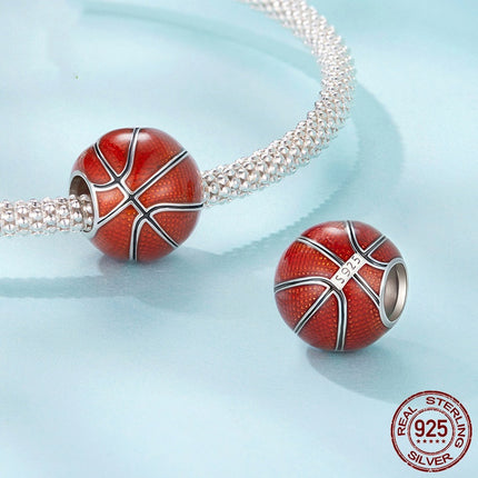 S925 Sterling Silwer Basketbal Gespreide Krale Selfdoen Armbandbykomstighede