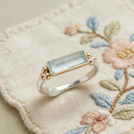 Women's Geometric Quadrilateral Diamond-Encrusted Ring