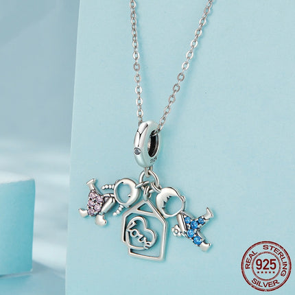 S925 Sterling Silwer Seuns- en Meisies-Hangeronderdele Diy Krale Juweliersware Toebehore