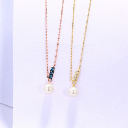 14K Rose Gold Jewelry New Korean Pearl Necklace Pendant all-match gold custom simple and elegant fashion wholesale