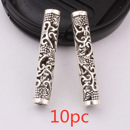 10 Pcs / Lot silver metal hollow hair braid