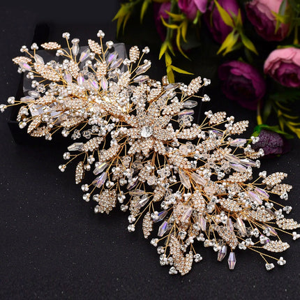 Strass Blad Handgemaakte Haarband Bruids Trou Hoofbedekking