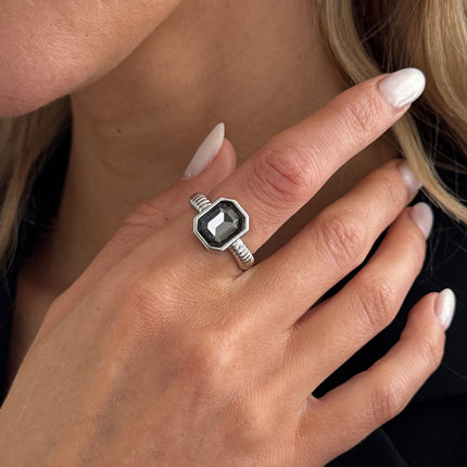 Minimalistiese Grys Diamant Geometriese Akriel Juweliersware