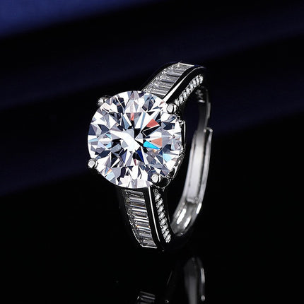 Elegante 1ct Gesimuleerde Moissanite Ses-Punt Ring Luukse Troujuweliersware Vir Vroue