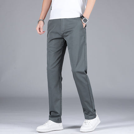Summer Business Straight Men's High Waist Plus Size Loose Thin Trousers Breathable