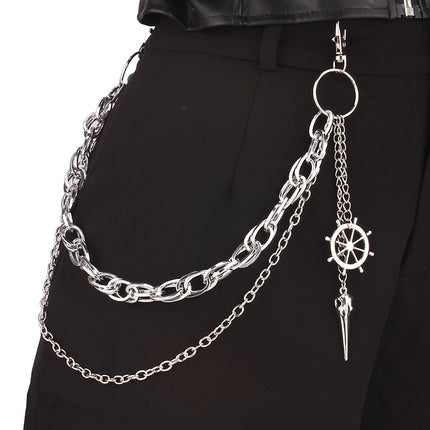 Halloween Gotiese Donker Voël Kop Broek Ketting Broek Bykomstigheid