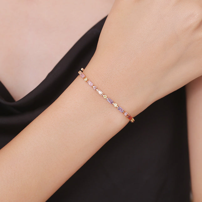 Affordable Luxury Colorful Zircon Bracelet For Womenstylish And Versatile