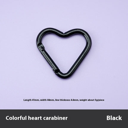 Love Heart Climbing Button Carabiner Heart-shaped Aluminum Alloy DIY Water Bottle Buckle Keychain Accessories