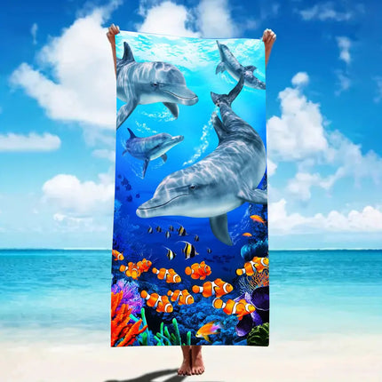 Eenvoudige Drukwerk Vinnig-drogende Mikrovesel Strandhanddoek
