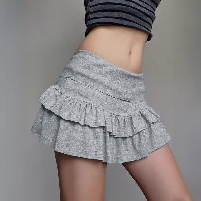 Versatile Solid Color Pleated Skirt