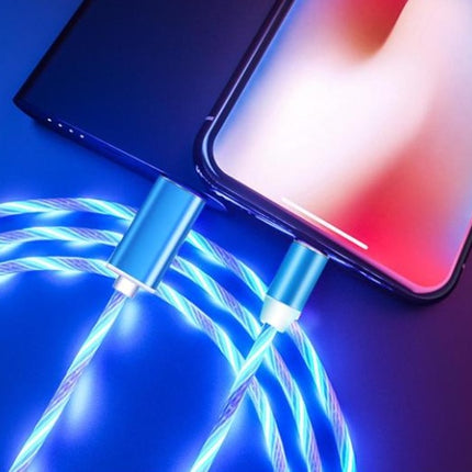 Compatible with Apple, Flowing Ligh Magnetic Streamer Data Line Cable for Iphone Android Typec
