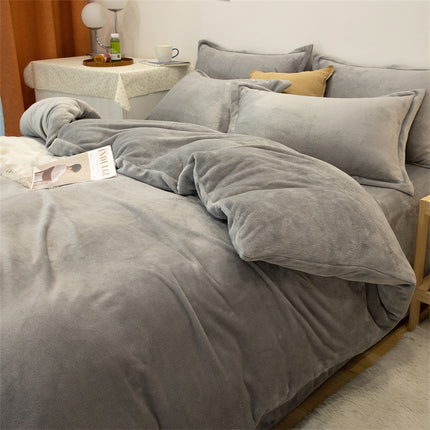 Vierstuk Plaas Dubbelkantige Fleece Warm Geel Duvet-oortreksel