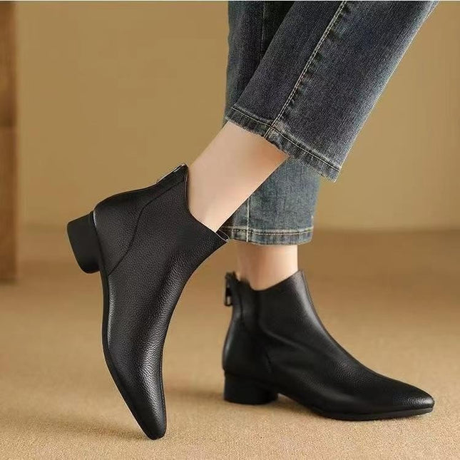 Women's Thick Bottom Vintage Martin Boots Women's Mid-calf Soft Bottom Wholesale