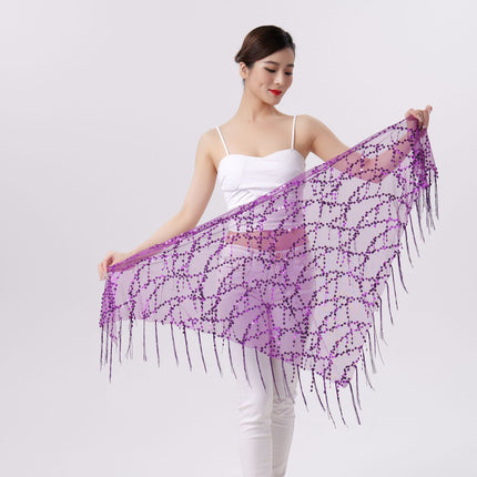 Belly Dance Sequins Tassel Triangle Waist Scarf
