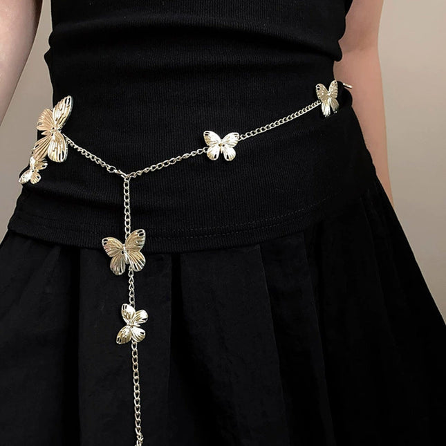 Goue Skoenlapper Middelketting Alles-pas Eenvoudige Belt Retro-styl