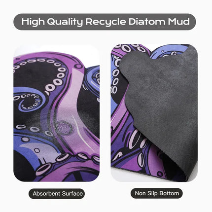 Octopus Bathroom Rug Non-Slip Mat -, Microfiber Absorbent Octopus Rug Non-Slip Backing, Unique Gift And Holiday Decor Rug For Tabletop Role Playing Gamers, Fans And Sailing Enthusiasts
