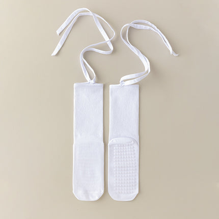 Women's Anti-slip Cross Lace-up Yoga Pilates Dance Dopamine Sports Wear Mid-calf Socks