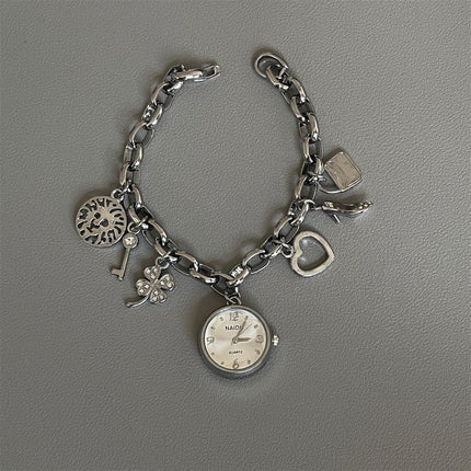 Mode Koreaanse Styl Diamant Dun Liefde Horlosie Vroue Eenvoudig