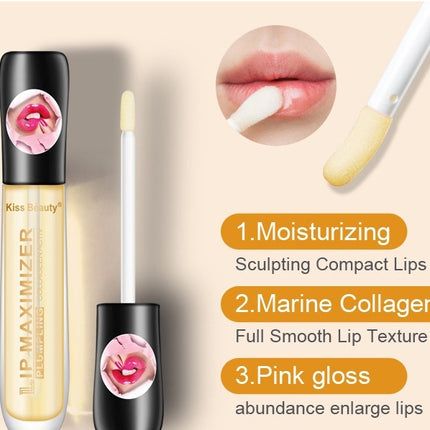 Transparent abundant lip oil moisturizes