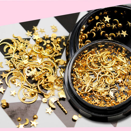 Japannese Legering Hol Ster En Maan Nael Juweliersware Diamantboks Sequins