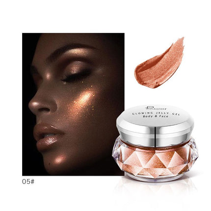 Glimlag Verligter Jellie Jel Meermin Oogskadu Gloei Liggaamsglitter Feesgrimering Iluminador Goue Vloeibare Verligter Bronser