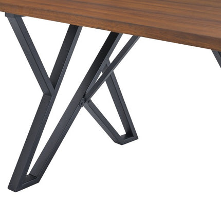 Binne-eetkamertafel Met Metaalpote, Okkerneuthout