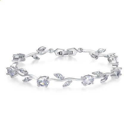 Geplateerde kristal damesarmband