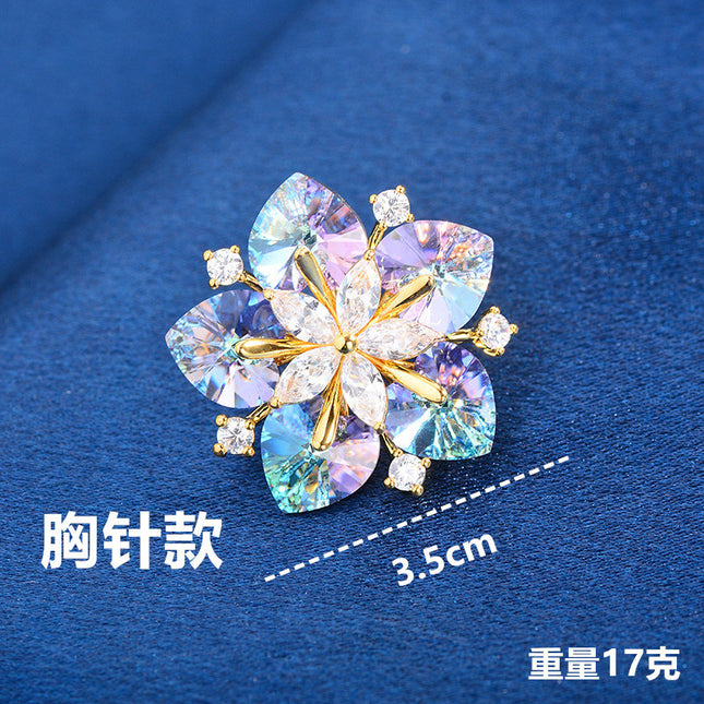 Lig luukse hoëgraad super glimmende sneeuvlokkie persoonlikheid corsage pakbaadjie elegante speld