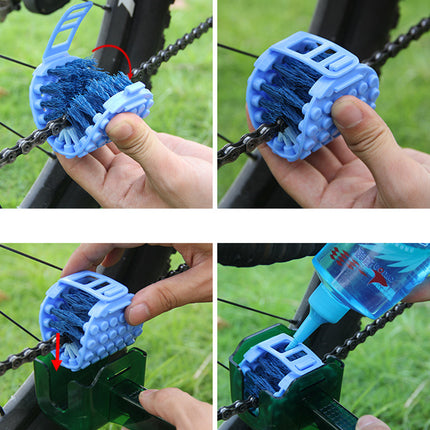 Bicycle Chain Cleaner Scrubber Brush Set Cycling Cleaning Kit Mountain Bike Wash Cleaning Tool