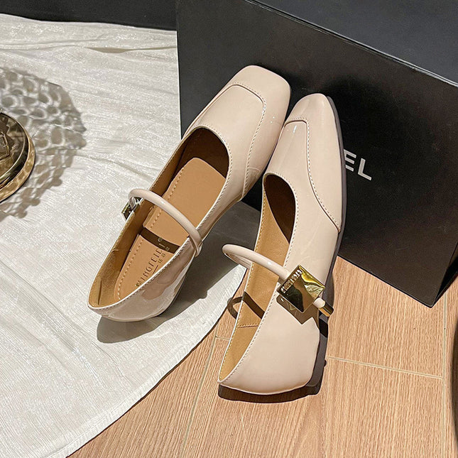 Soft Bottom Height Increasing Insole Breathable Mary Jane Shallow Mouth Pumps