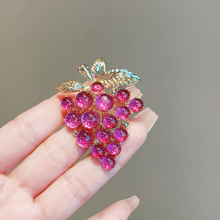 Light Luxury Purple Grape Brooch For Women, High-end Elegant Temperament