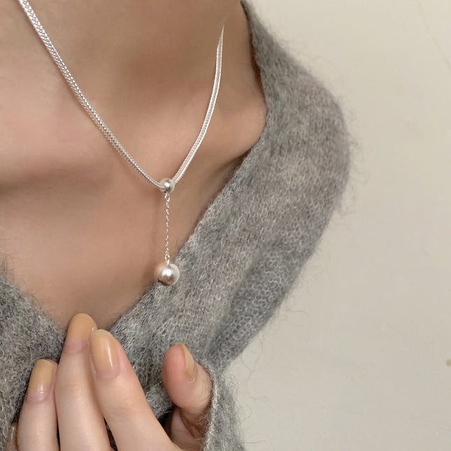 Modieuse Sferiese Halssnoer In S925 Sterling Silwer Vir Vroue