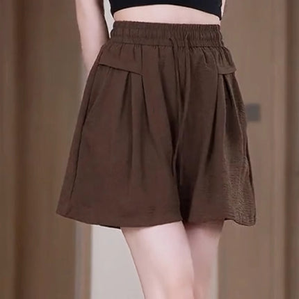 Casual Shorts Women's High Waist Summer Thin Plus Size