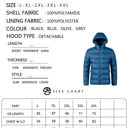 Hot Sale Youth Hooded Men's Lightweight Cotton-padded Jacket