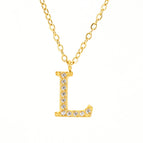 Golden L With Chain / 18k Gold Plating
