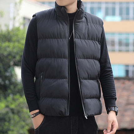 Casual Loose Padded Stand-collar Cardigan Men's Youth Fashion Jacket