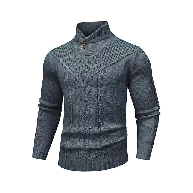 Stand Collar Classic Twisted Pullover Sweater