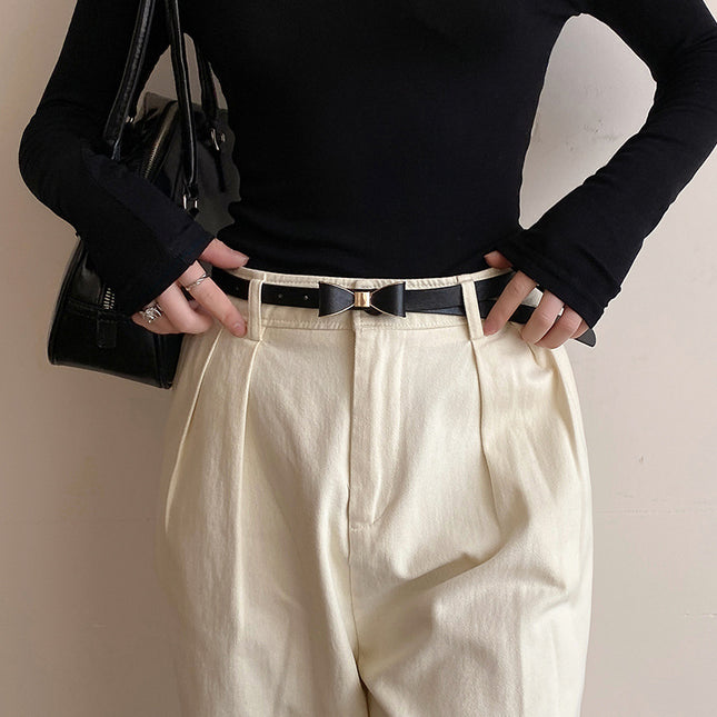 Women's Korean-style Bow Thin Belt All-matching