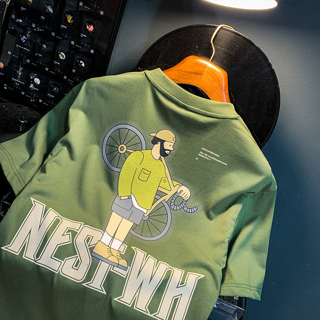 T-shirt Men's Trendy Printed Literary Youth