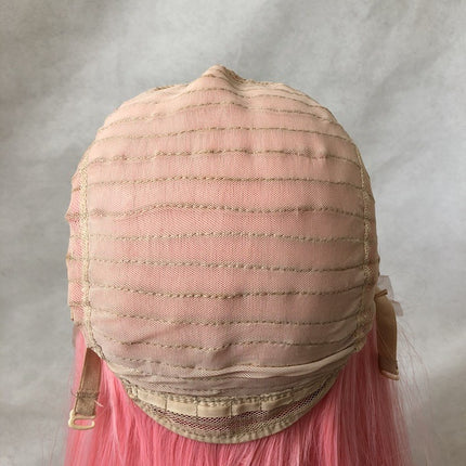 High temperature silk half hand woven straight wig