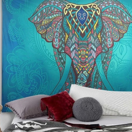 Turkoois Groot Olifant Tapisserie