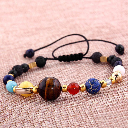 Heelal Sterrestelsel Agt Planete Sonnestelsel Voogster Natuursteen Krale Armband