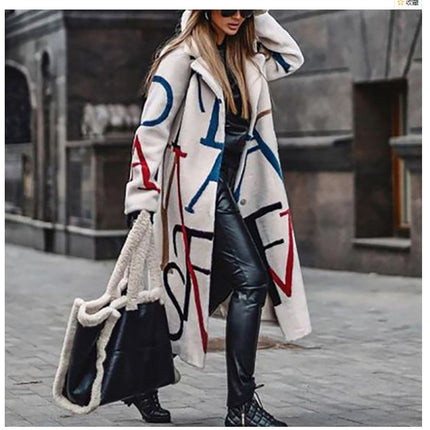 Women's Printed Dragon And Phoenix Woolen Coat