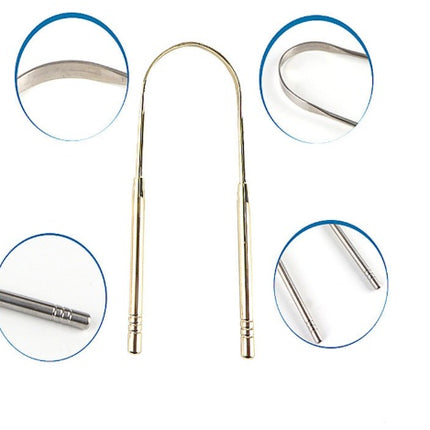 Best selling explosion models factory direct explosion models 304 stainless steel tongue scraper to remove bad breath clean tongue moss scraper