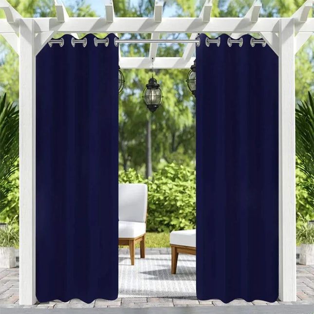 50duim X 96duim Buitegordyne Stoepgordyn Met Oogies Vir Stoep Balkon Pergola Gazebo Donkerblou