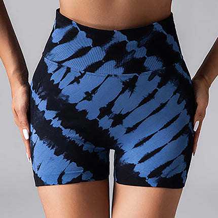 Tie Dye V-Back Yoga Biker Shorts, Elevate Your Workout Style Seamless High Waisted Contour Gym Yoga Biker Shorts