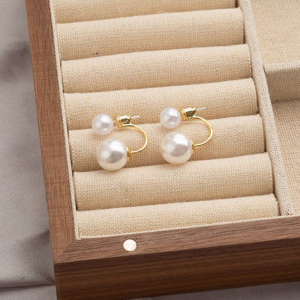 Pearl Dual-wear Special-interest Design 925 Silver Stud Earrings
