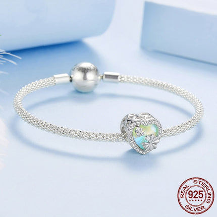 Liefde Klawer S925 Silwer Krale Selfdoen Ornament Bymiddels